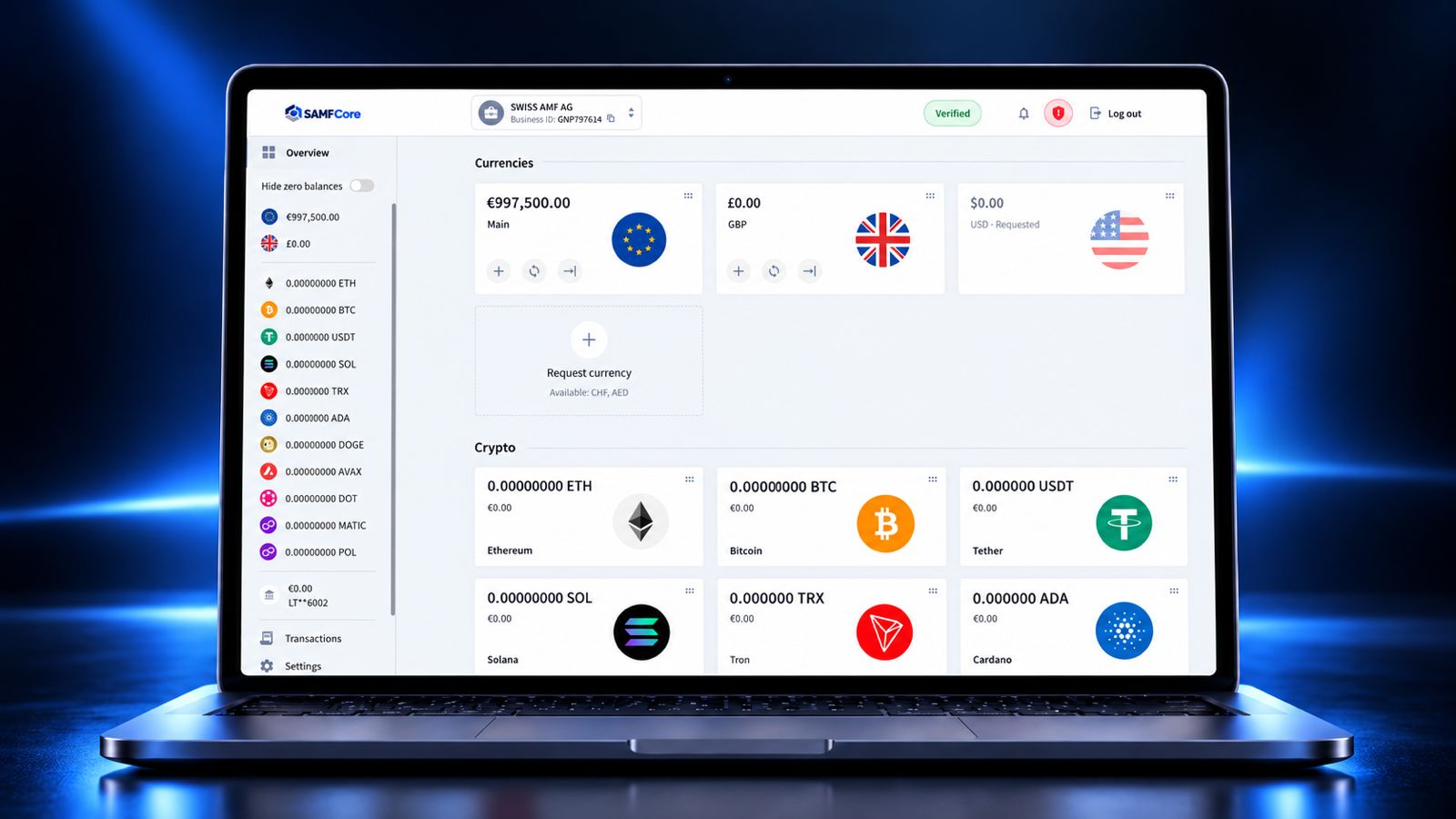 SAMFCore product screens